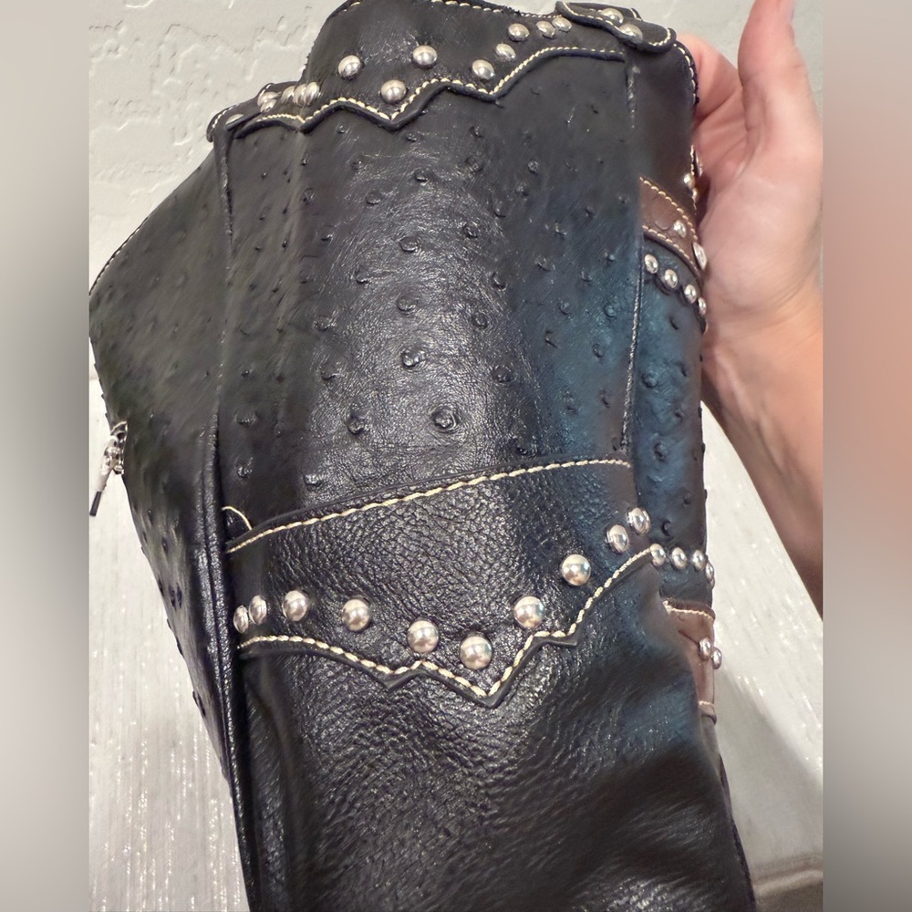 RUSTIC COUTURE Studded Black and Brown Handbag - NEW w/ Tags - Picture 5 of 8